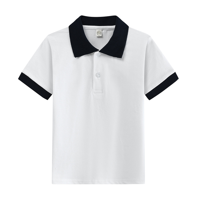 Picture of kids Children's T-shirt Long Sleeve Cotton White Lapel Polo Shirt for Boys and Girls Elementary School Students Middle and Large Children's School Uniform