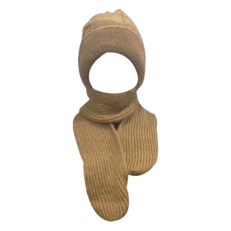 Scarf hat integrated thickened snow hat autumn and winter New squirrel fluff thread woven women's warm Net Red Hat