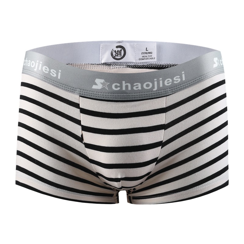 Picture of Trendy Men's Underwear Men's Boxers Striped Underwear Cotton Stenty Sports Low Waist Shorts Youth Four-Corner Shorts