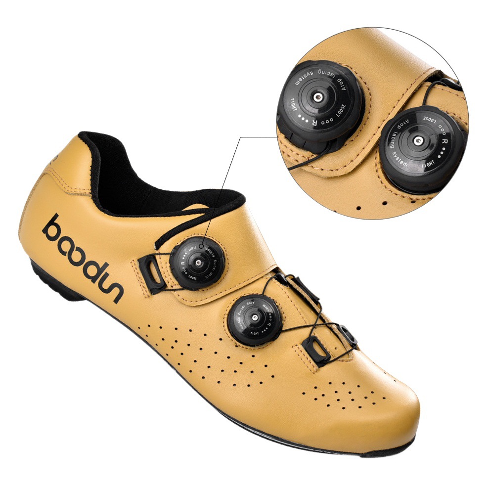 Burton Outdoor Retro Cycling Shoes Carbon Fiber Sole Road Double Knob Bicycle Shoes