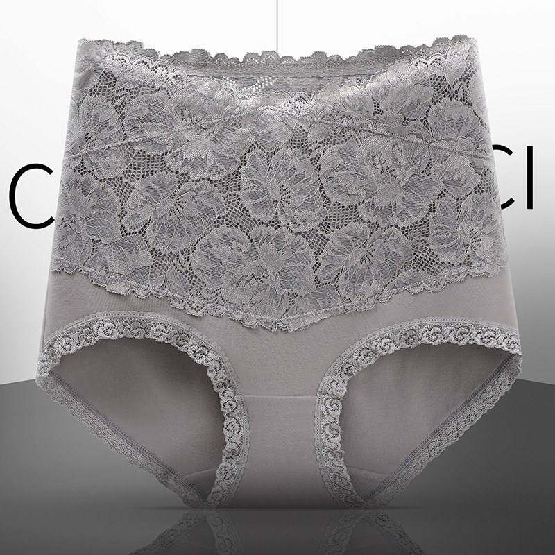 Picture of High-Waisted Lace Underwear for Women, Butt Lifting Pants for Women, Pure Cotton Crotch Fat Mm, Large Size Briefs for Women