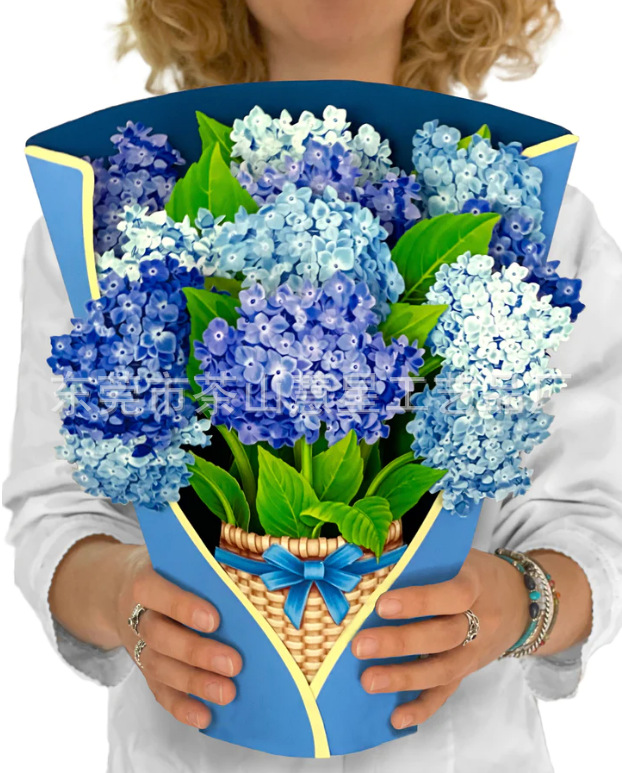 Picture of 3D Greeting Card Valentine's Day Mother's Day Paper Hand-Held Flowers Thank You Blessing Gift Manufacturer Wholesale Holiday Limited Edition