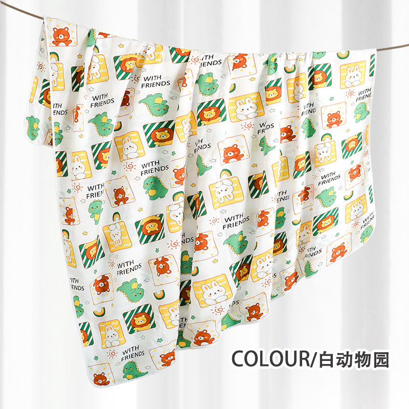 Picture of Summer Cotton Silk Artificial Cotton Double Layer Thin Quilt Cotton Silk Baby Blanket Baby Summer Household Sheds Children's Summer Cool Quilt