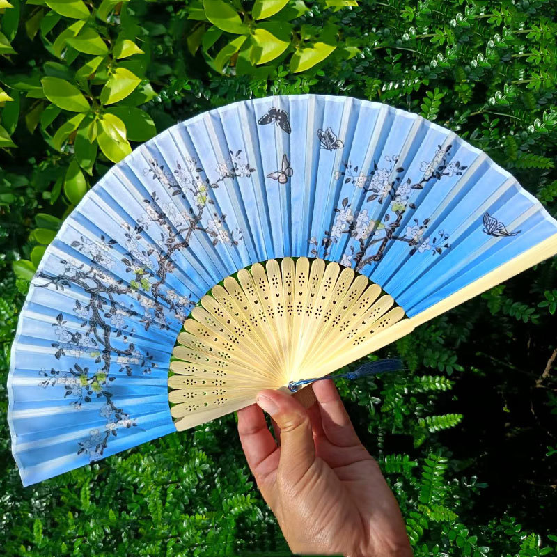 Picture of Folding Fan Bamboo Ancient Fan Student Girl Chinese Style Small Fan Scenic Spot Export Wholesale Retail Gift Decorative Fan