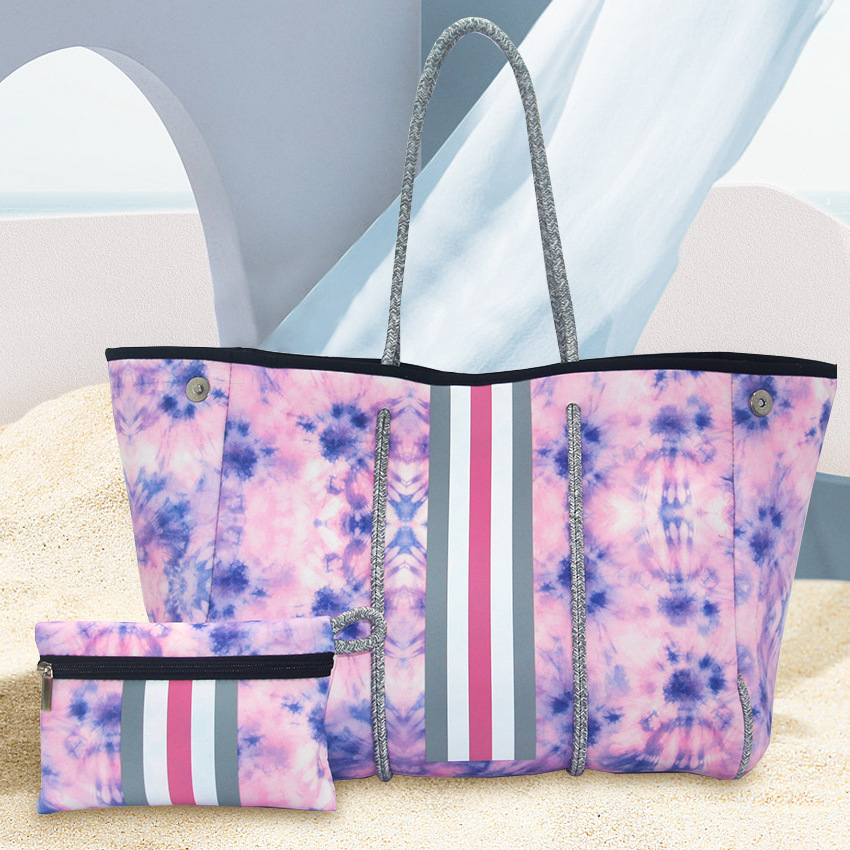Picture of Diving Material Perforated Beach Bag European and American Fashion Portable Shoulder Strap Mother Bag Outdoor Casual Bag Portable Women's Bag for Women