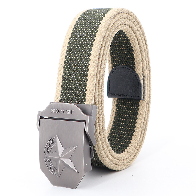Picture of Thickened alloy camouflage canvas belt men's smooth buckle student leisure outdoor pants belt tactical military training wholesale