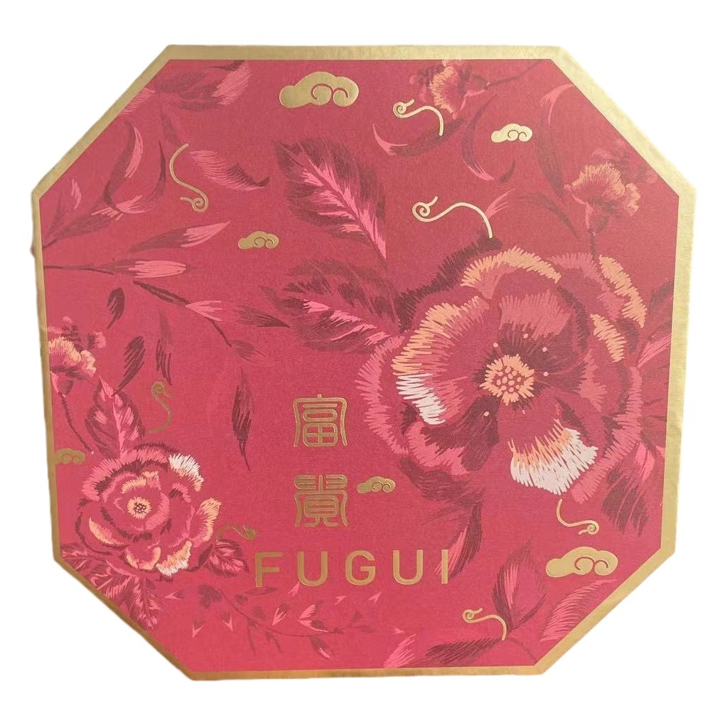 Picture of New Year's Eve Flower Box Bucket Decoration Ornaments Hug Bucket Chinese National Style Embroidery Octagonal Flower Bucket Ruyi Lock Bucket