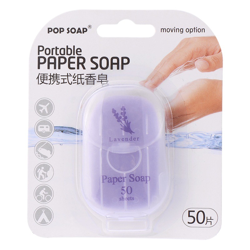 Paper Soap Cross-Border Popular Outdoor Travel Portable Paper Soap 50 Pieces 10 Scented Disposable Soap Flakes