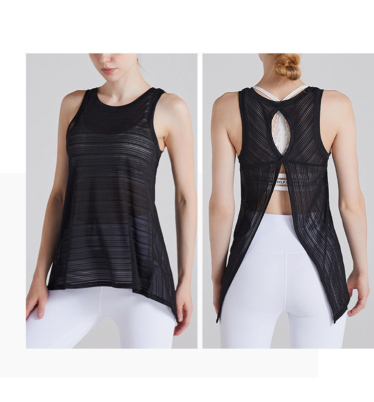 Picture of 2025 New Yoga Wear Vest Women's Quick-Drying Sports Top Beautiful Back Sleeveless Coverall Loose Fitness Wear Cover-Up Women