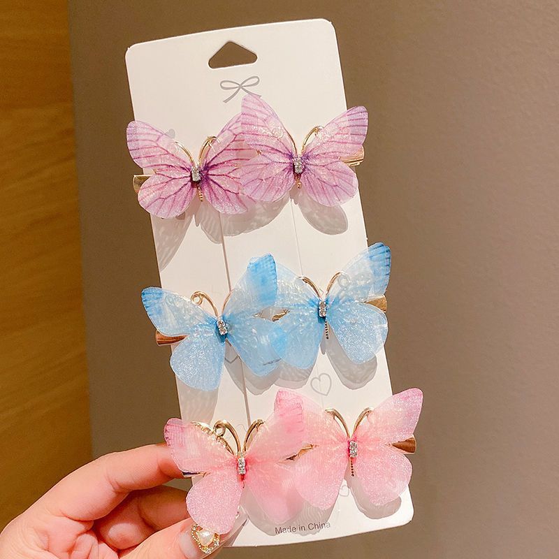 Picture of Butterfly hairpin girl princess cute Super fairy children's hair accessories headdress wholesale hairpin bangs clip side clip