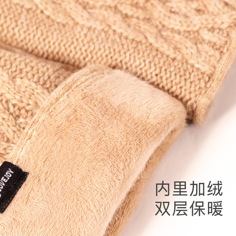 Picture of Women's Cashmere Warm Gloves Winter Outdoor Cold-resistant Knitted Wool Gloves fleece-lined Thickened Touch Screen Gloves DY27