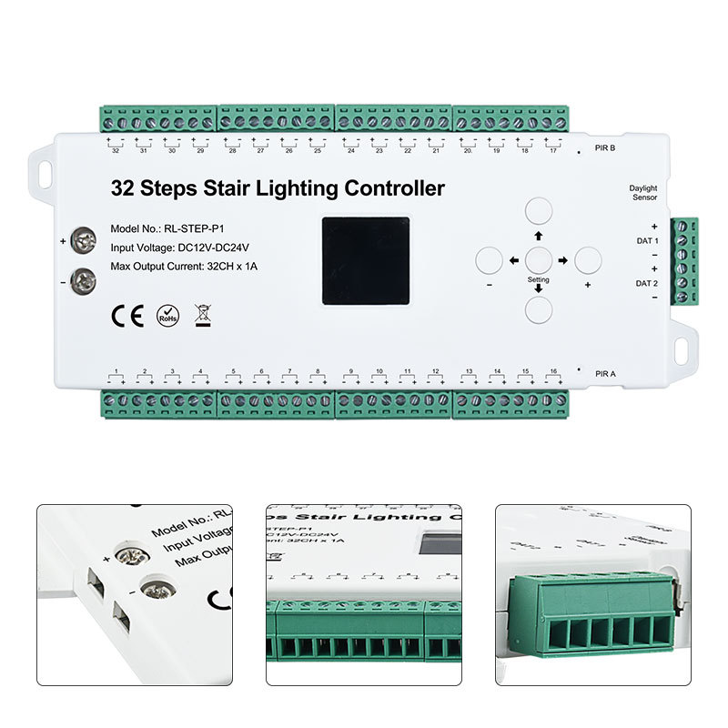 Picture of 32-Step Human Body Sensor Internet Celebrity Stair Light Controller Step Running Water Led Light with Stair Controller