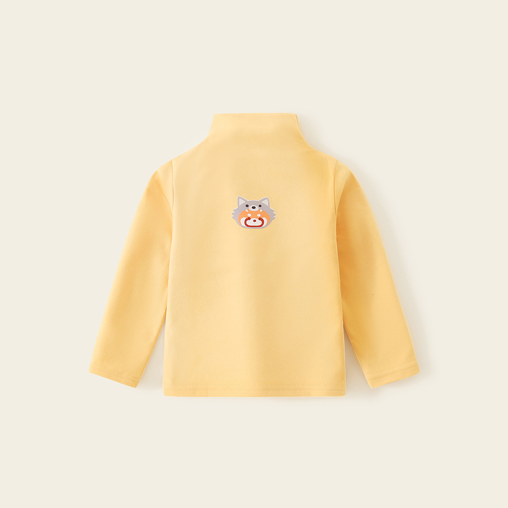 Picture of Children's Velvet Base Shirt Half-high Collar Top Boys' and Girls' Inner Warm Spring and Autumn Class A Children's Underwear Winter
