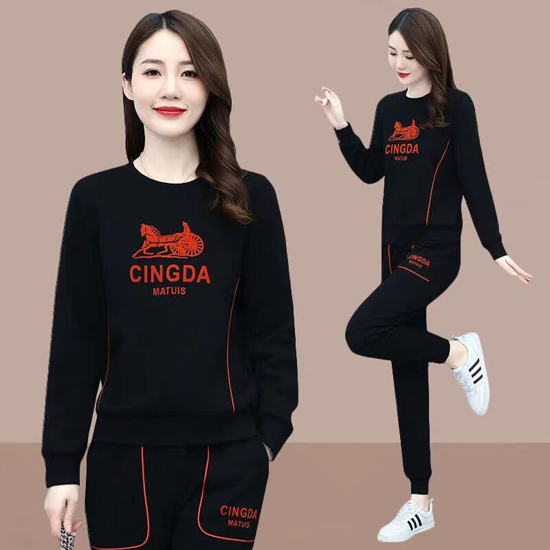 Picture of 787# spring and autumn sportswear suit women's 2022 new Korean style loose plus size women's casual fashion two-piece suit