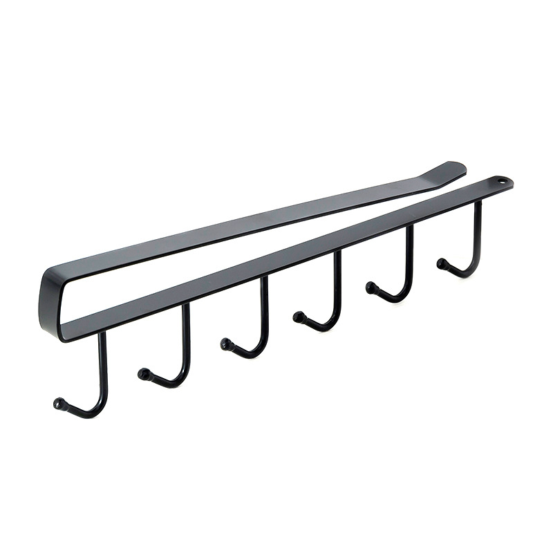 Picture of A169 Kitchen Wrought Iron Seamless Nail-free Hook Cabinet Storage Rack Multi-function Wardrobe Row Hook Finishing Rack