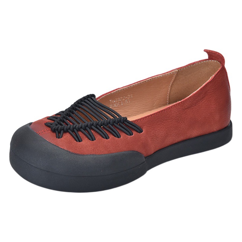 Spring 2025 New Shallow Mouth Single Shoe Top Layer Cowhide Vintage Niche Women's Shoes Flat Genuine Leather Handmade Shoes Artistic Style