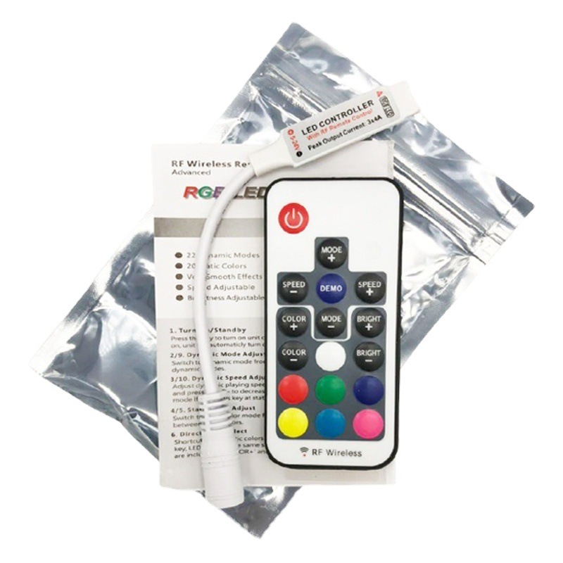 Factory Haoxin Colorful Controller RF Wireless 17 Key 5050 Mini RGB Lamp 3528 Lamp Strip Controller