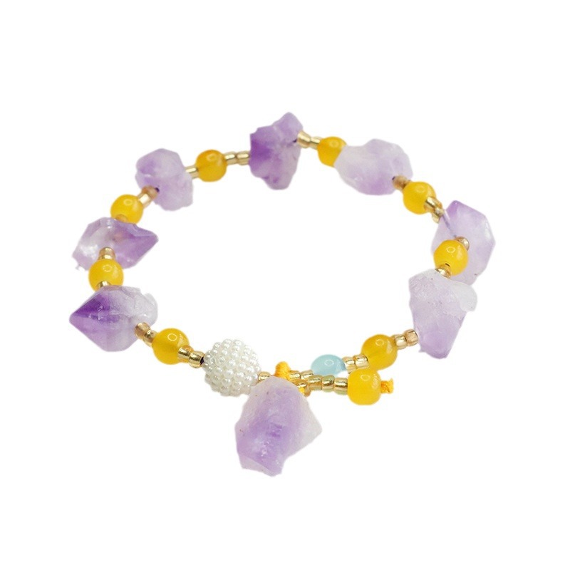 Picture of Attache Natural Amethyst Bracelet Colorful Treasure Raw Stone Bracelet Nine Purple Fire Factory Wholesale Behalf of CB 4033102