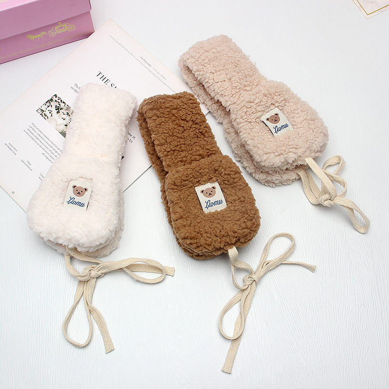 Winter New Cute Cartoon Bear Plush Ear Warmer for Women Winter Cycling Warm Earbags Student Earmuffs Cross-Border Cute