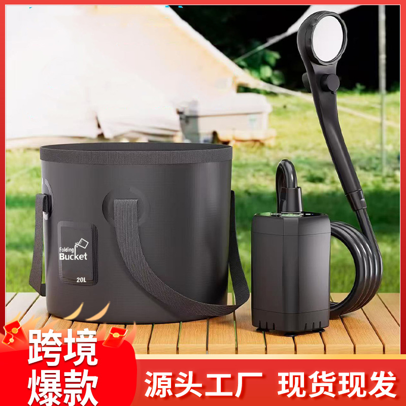 Outdoor 20L Camping Style Foldableing Bucket Multi-Functional Large-Capacity Portable Fishing Bucket Storage Telescopic Car Water Storage Bucket