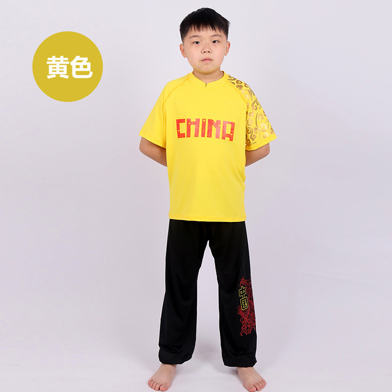 Picture of New Autumn and Winter Long Short-sleeved Crewneck High-elastic Sweat-wicking Chinese Red Martial Arts Suit Training and Competition Suit Logo Printing and Embroidery