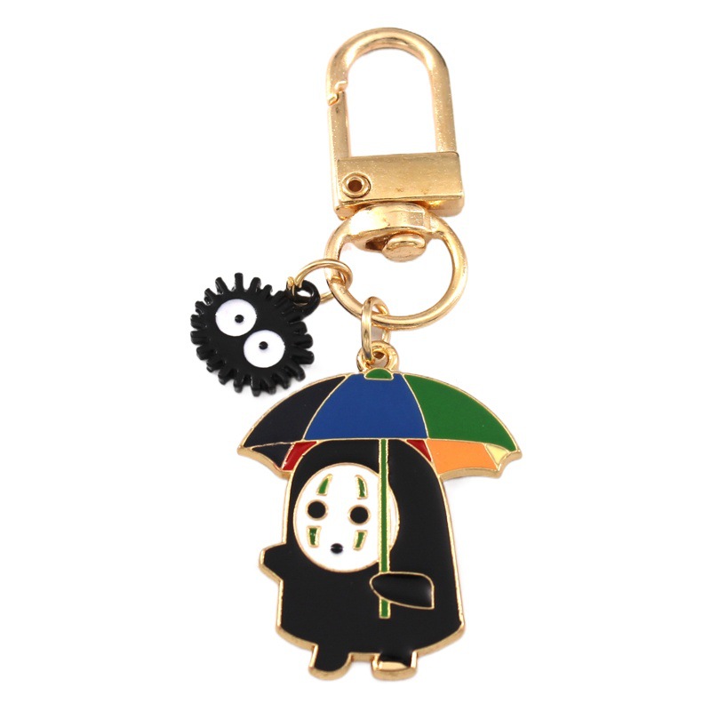 Cartoon Qianhe Qianxun faceless men's keychain bag ornaments student gift small pendant good luck creative cultural and creative