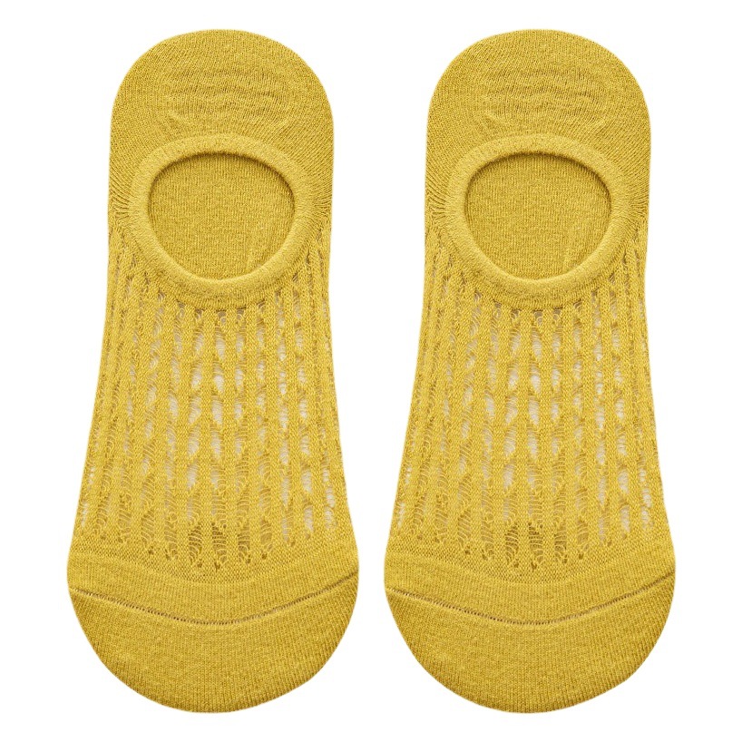 Socks women's spring and summer shallow mouth invisible socks thin hole socks Japanese solid color mesh breathable do not fall off with boat Socks supply
