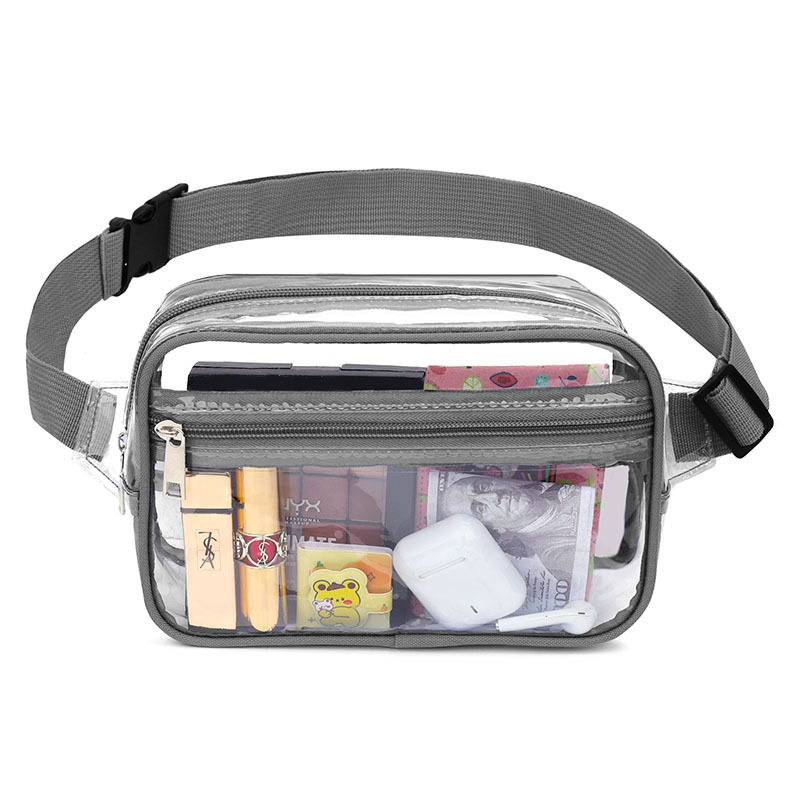 Picture of Cross-border new pvc transparent waist bag outdoor sports waterproof storage crossbody chest bag visual portable sports waist bag