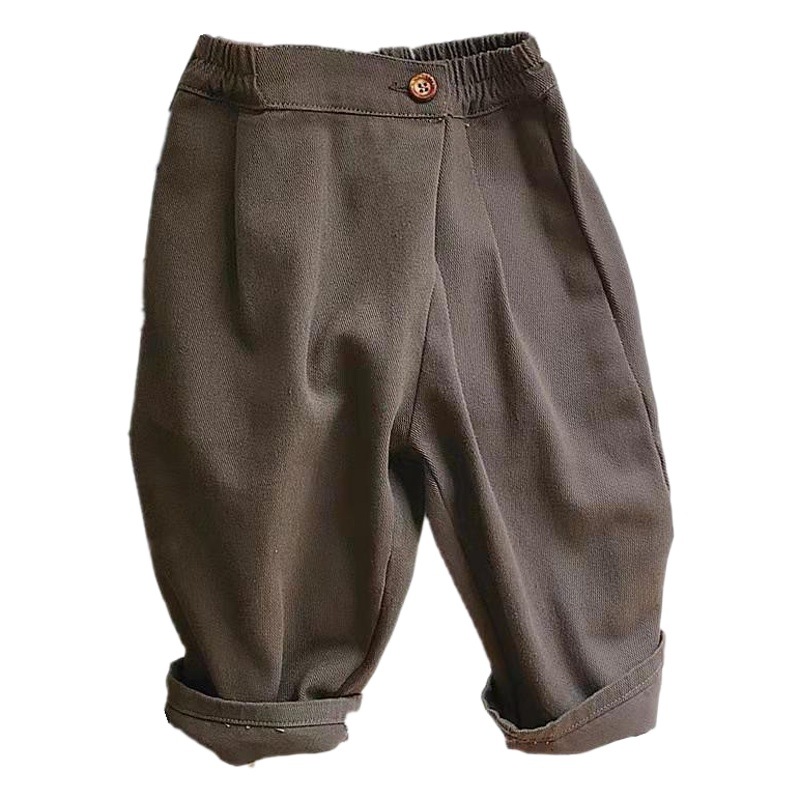 Children's Korean-style casual pants baby 2023 spring new girls solid color loose harem pants long pants trendy