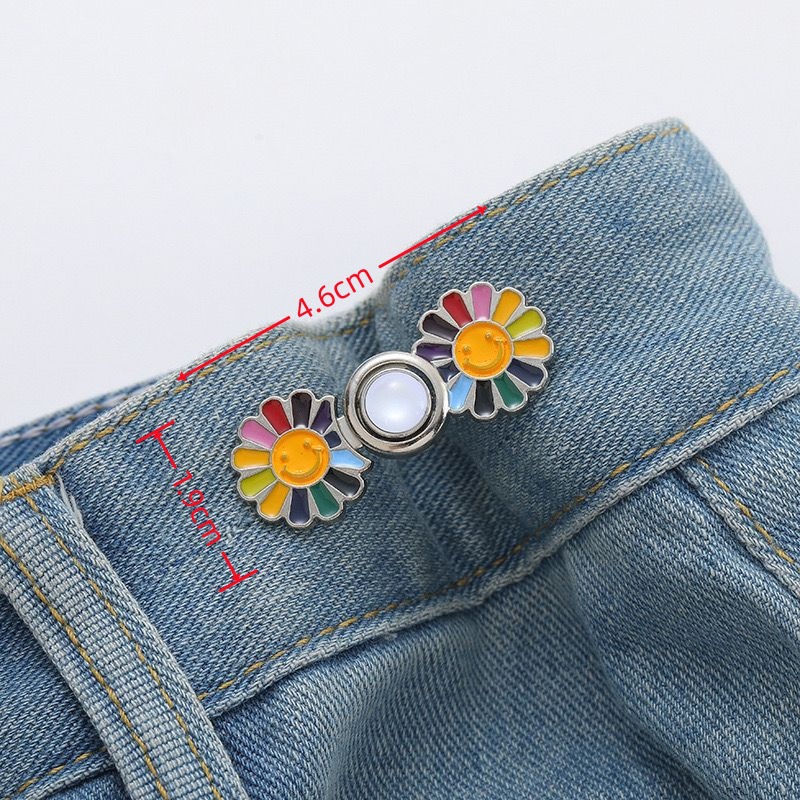 Picture of Chinese Knot Waist Buckle Pair Buckle Flat Bottom Removable Nail-free Seam-free Button Girl's Trouser Skirt Waist Size Change Artifact