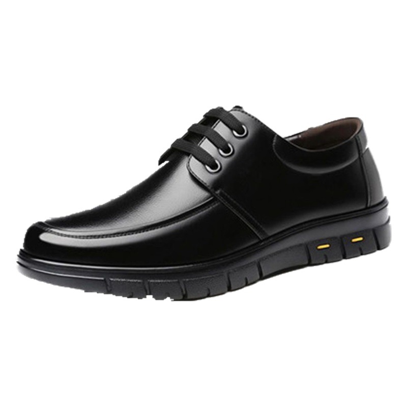 Men's casual leather shoes autumn business formal wear men's shoes British height increasing suit black high-grade soft leather shoes men