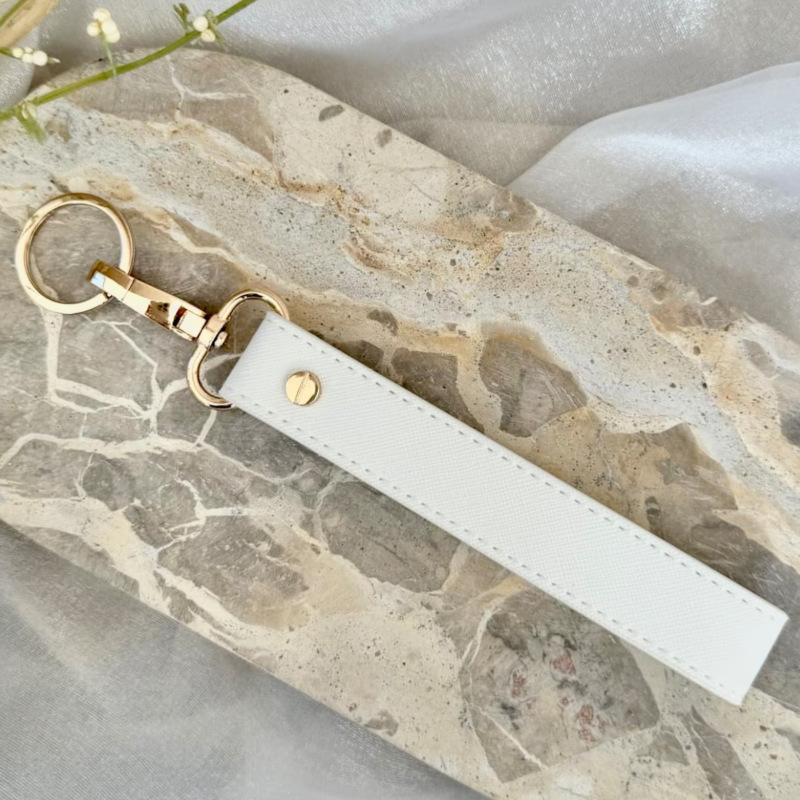 Picture of Creative simple pu leather car key chain diy personalized key chain gift anti-lost key rope accessories pendant