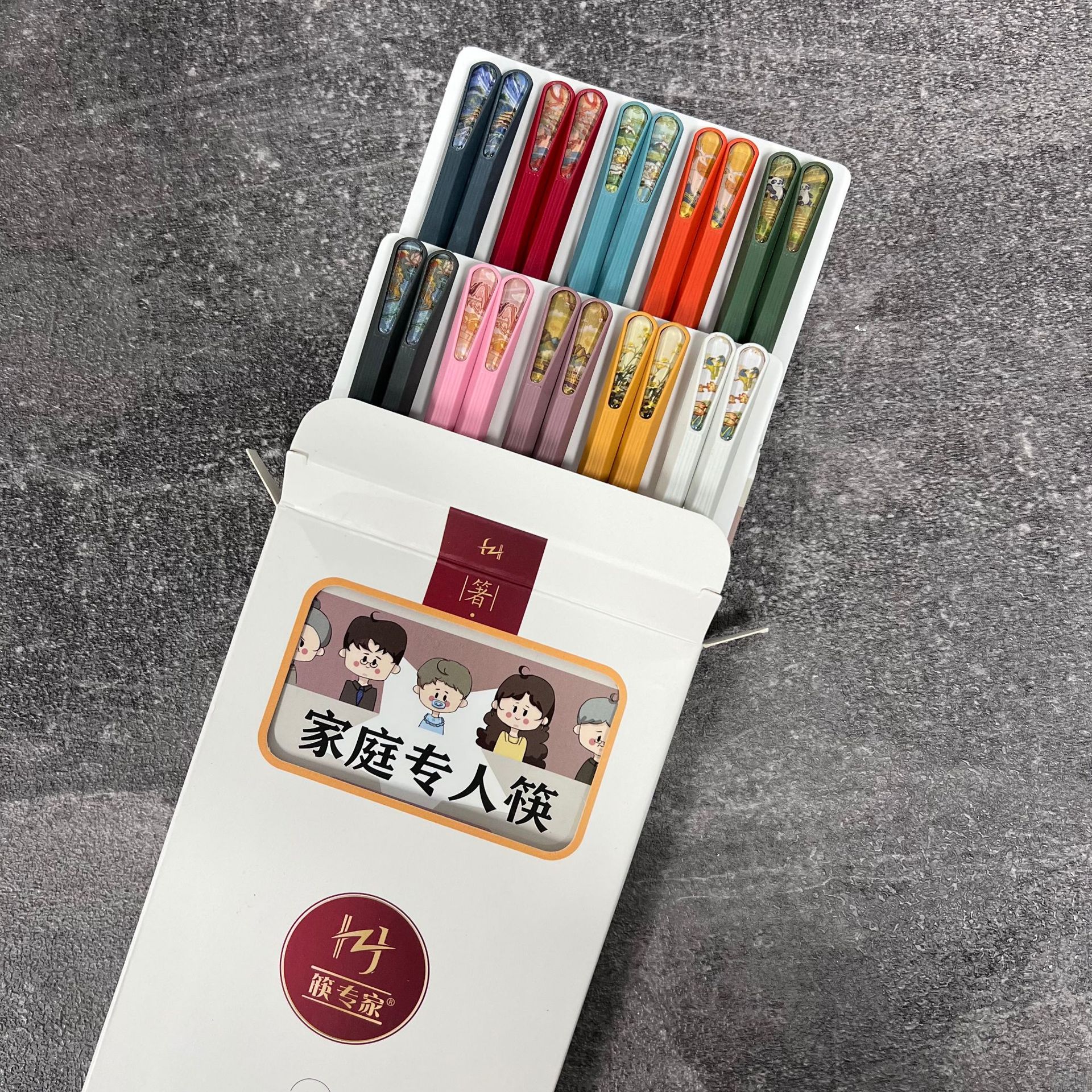 Picture of Popular online popular national fashion style five pairs one-piece delivery one person chopsticks sub-meal chopsticks alloy chopsticks wholesale factory