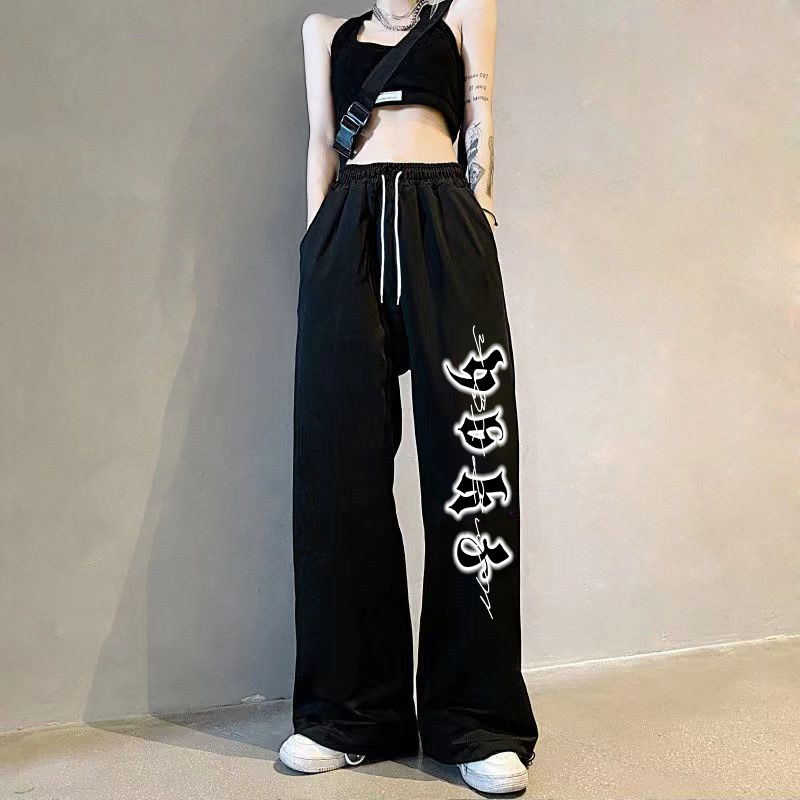 Picture of Hip-Hop Drawstring Hip-Hop American Street Style Hiphop Casual Pants Sports Loose Dipping Letter Printed Wide-Leg Pants