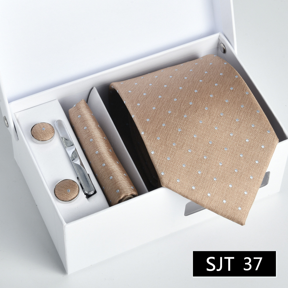 Picture of Tie formal business executive 5-piece gift box wedding = = groom wedding festive wine red in stock new