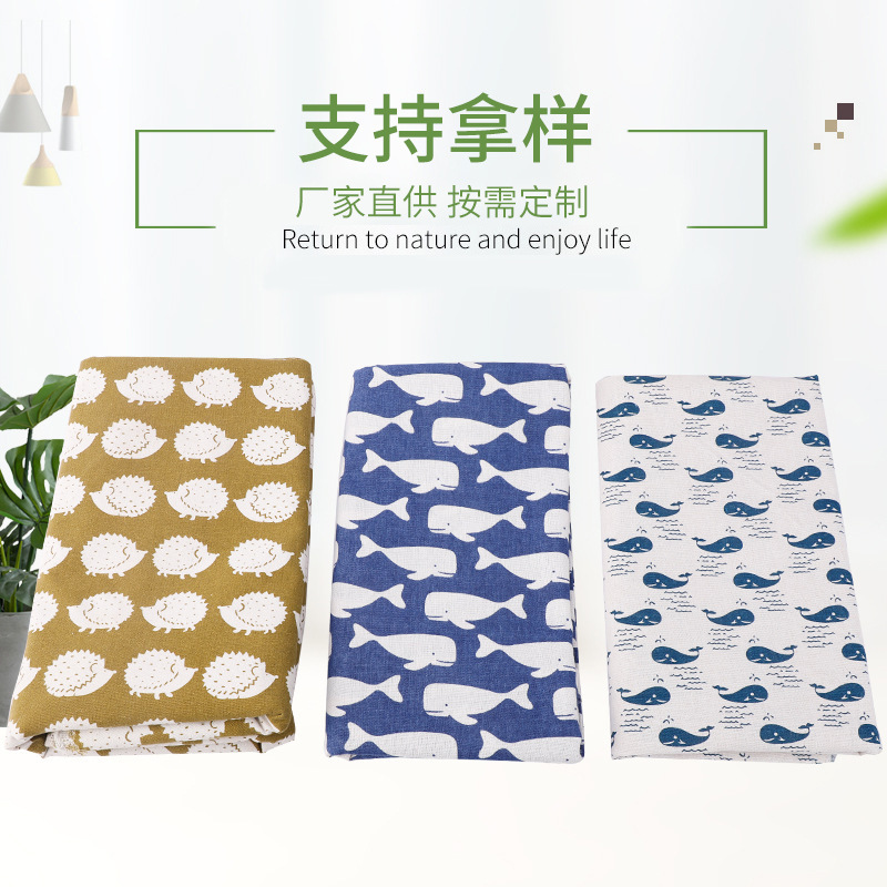 Factory Supply Linen Fabric Household Tablecloth Decorative Cloth Summer Colorful Linen Modern Simple Polyester Cloth