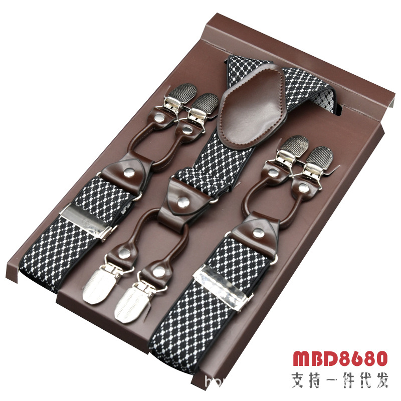 Picture of Cross-Border Supply Men's Suspenders Six-Clip Suspenders Elastic Adjustable Fat People Suspenders Men and Women Suspenders