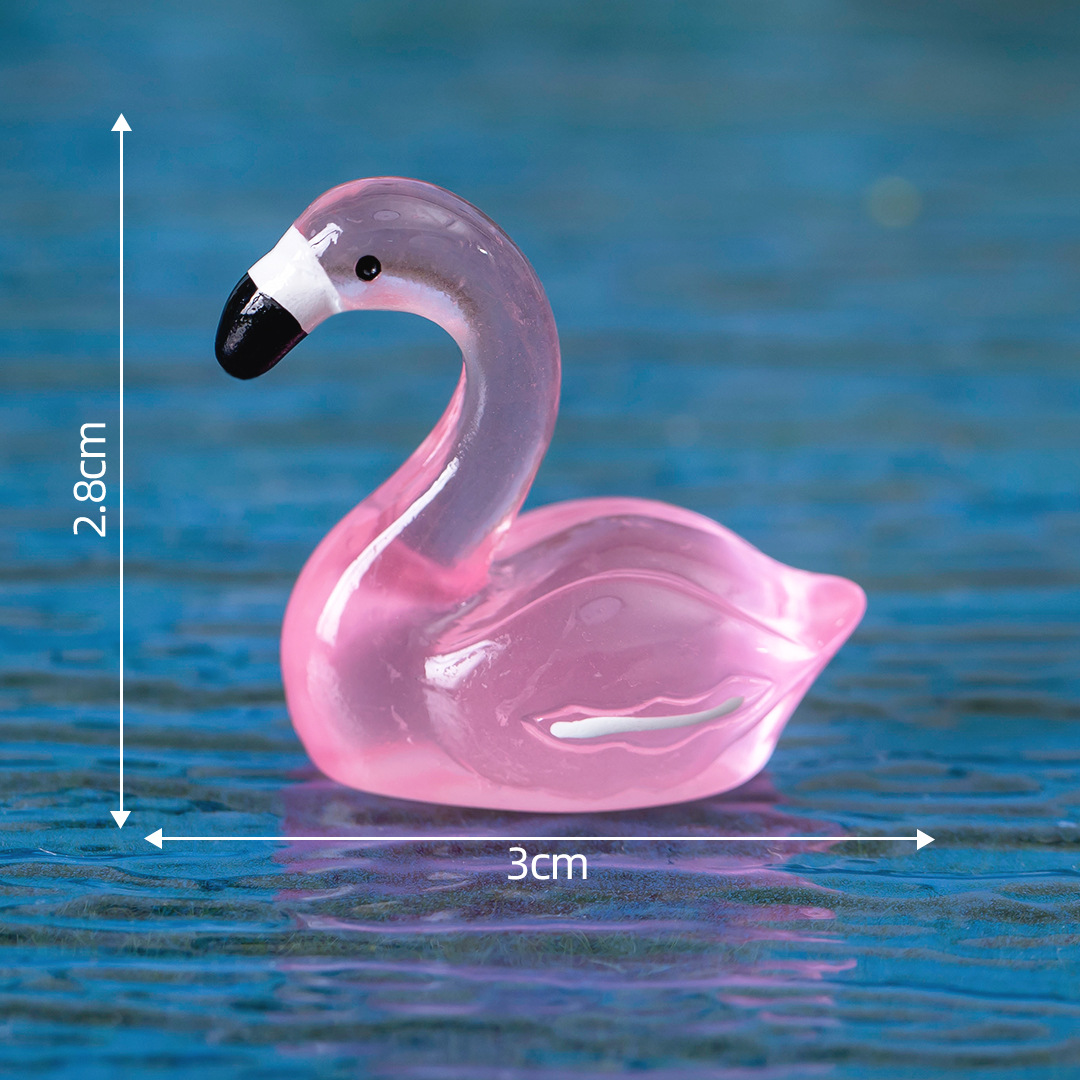 Picture of Micro Landscape Creative Cute Luminous Artificial Flamingo Aquarium Moss Landscaping Decoration Accessories Desktop Small Ornaments
