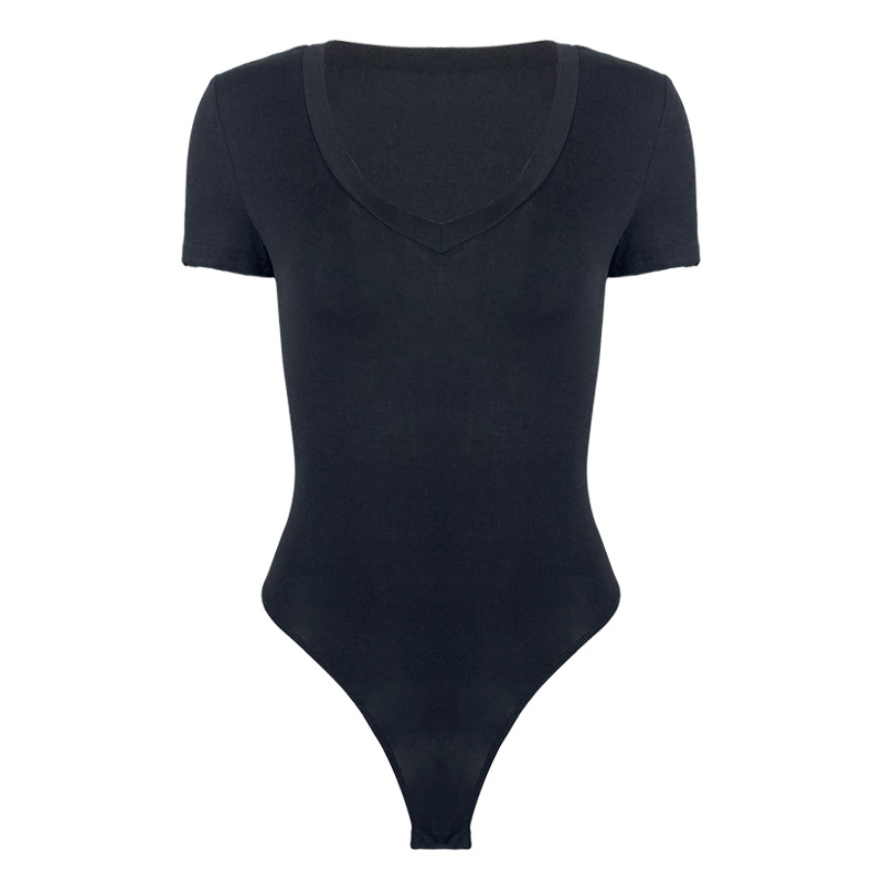 Picture of Bodysuit 2025 summer new European and American foreign trade women's Amazon short sleeve V-neck sexy tight jumpsuit