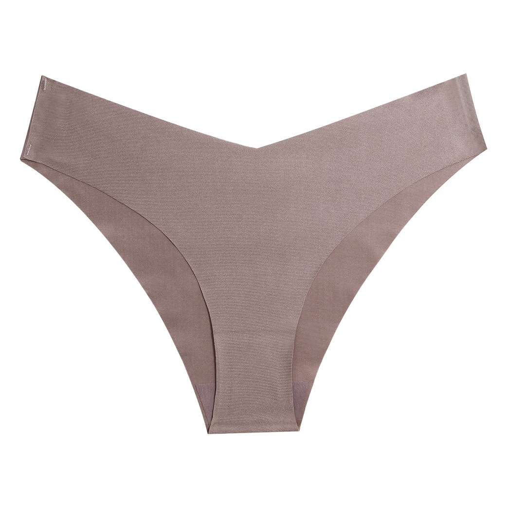 European and American Seamless Ice Silk Underwear Women's Low Waist Lightweight Briefs One-piece Breathable Quick-drying Yoga Sports Underwear