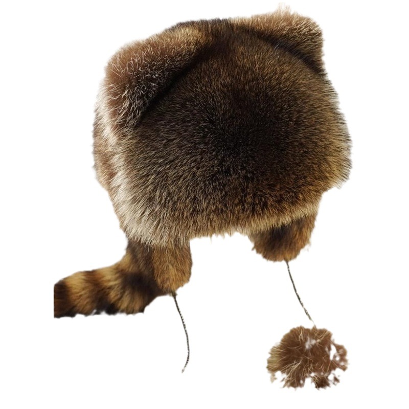 Small raccoon ear protection hat imitation American raccoon Lei Feng overlord hat winter warm boys and girls into straw hat parent-child