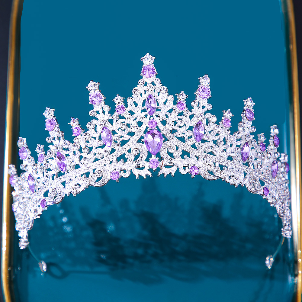 Picture of Bridal Crown New European-style headdress alloy with rhinestone crystal wedding dress accessories Amazon hair accessories
