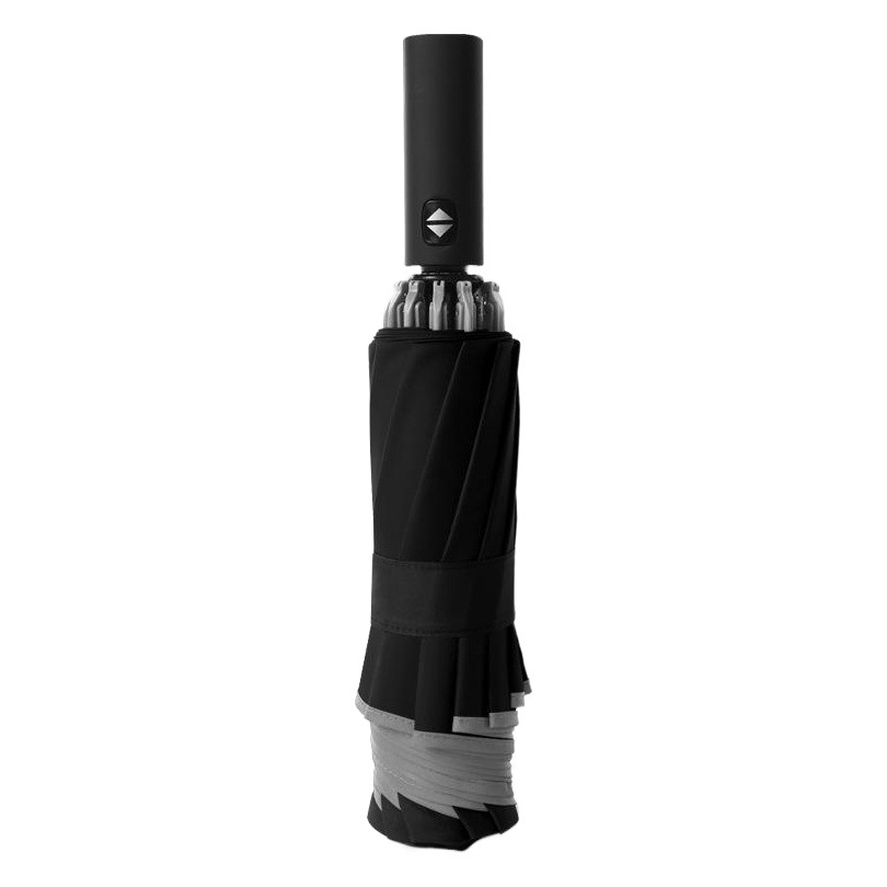 10 Bone Reverse Automatic Umbrella Reflective Strip Increased Windproof Three-fold Business Sunny Umbrella Car Double Advertising Umbrella