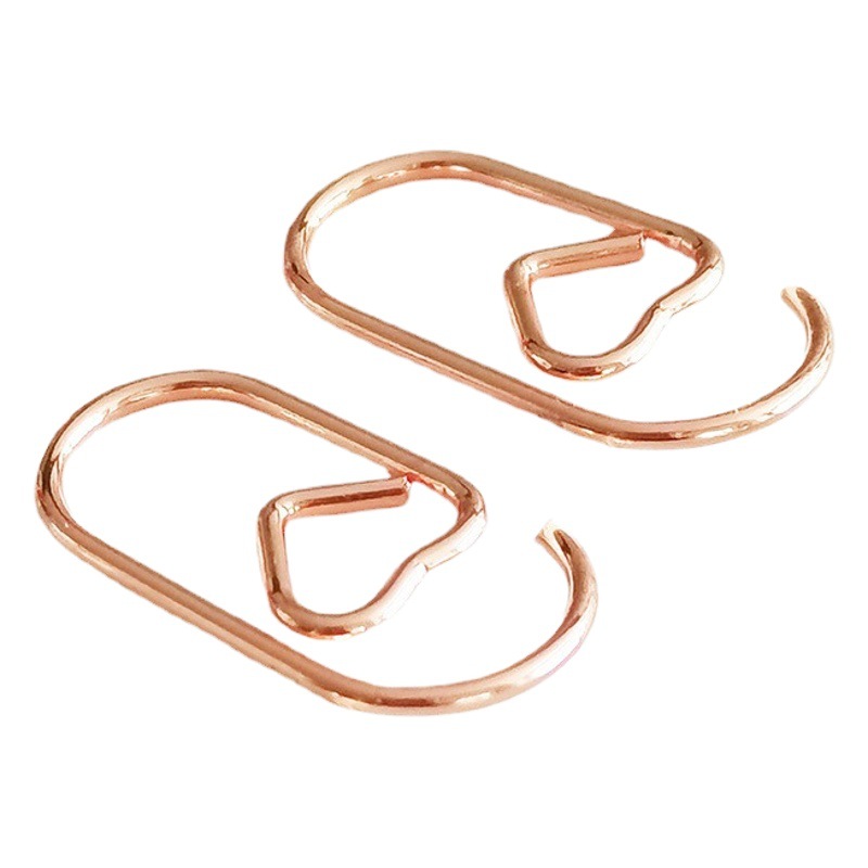 in stock mini love paper clip golden paper clip metal paper clip mini fat paper clip cross-border explosions