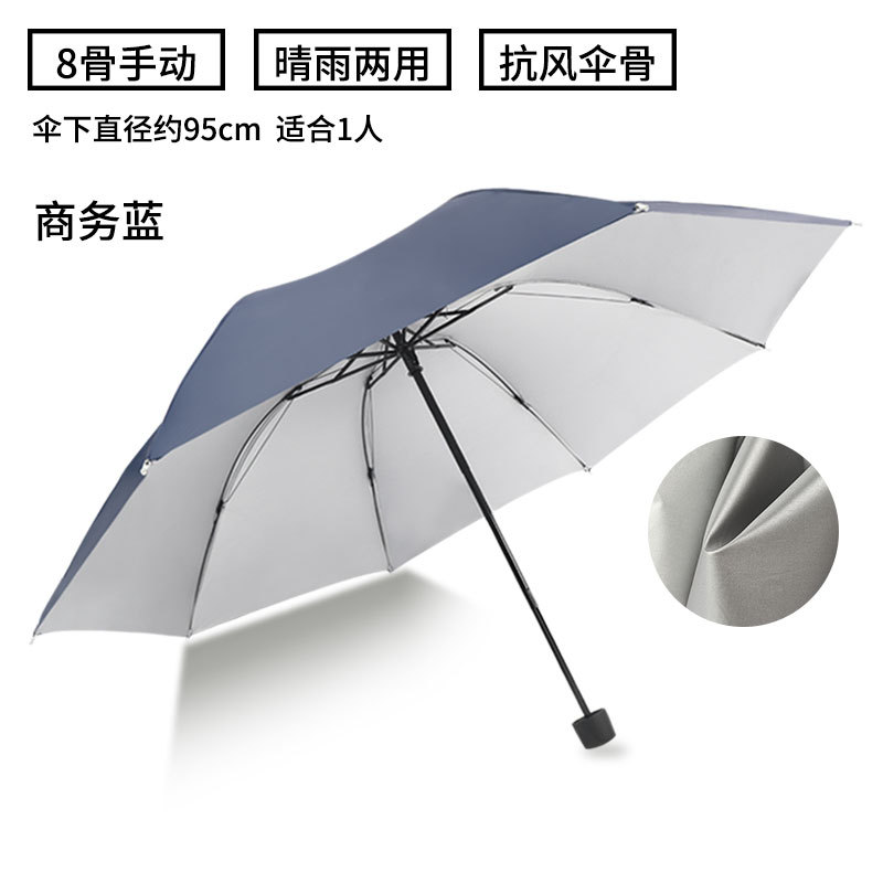 Picture of A large number of wholesale automatic rain umbrella double three folding black rubber sunscreen sunshade umbrella men and women sturdy umbrella large