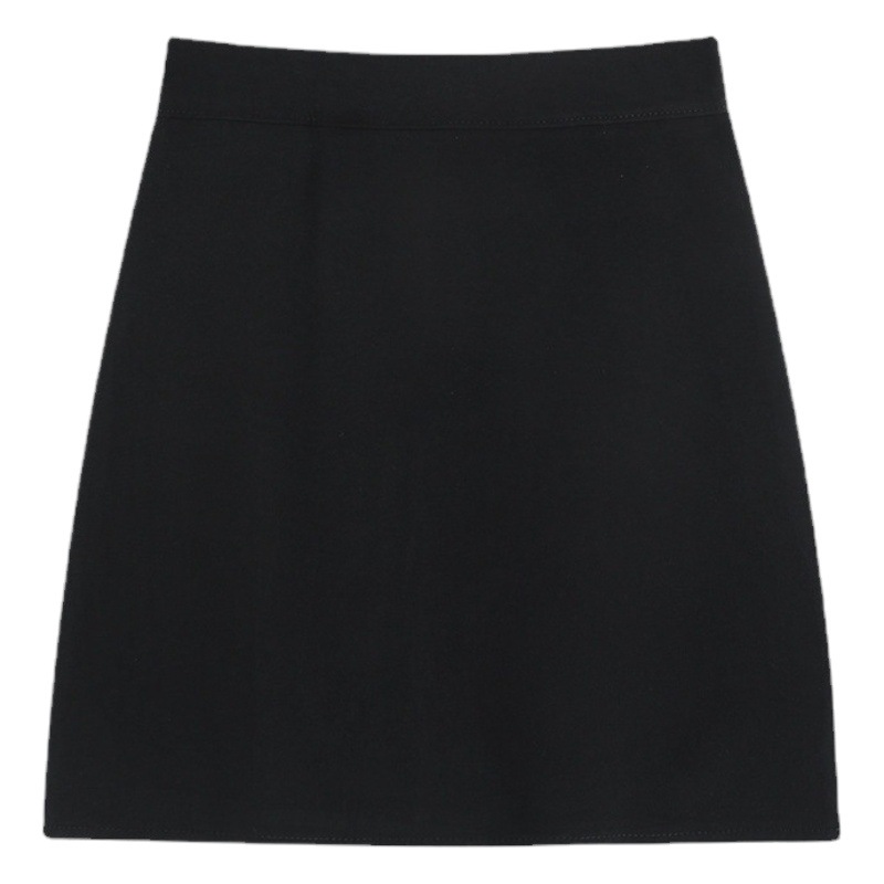 Small 20 women's autumn versatile black skirt new skirt high waist slimming 23a-line hip skirt