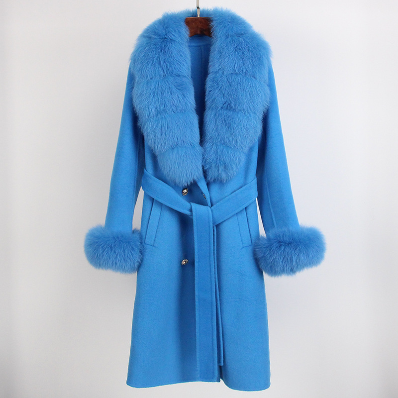 Picture of Cashmere Wool Coat Coat Autumn and Winter Coat Women's High-end Double-sided Wool Coat Women's Fox Wool Collar
