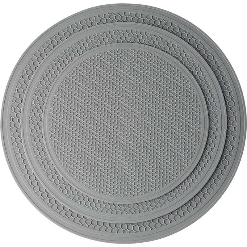 Picture of Scandinavian Ins Large Silicone Honeycomb Pattern Round Insulation Mat Placemat Dining Table Mat Anti-Scalding Coaster Pot Mat Drain Mat