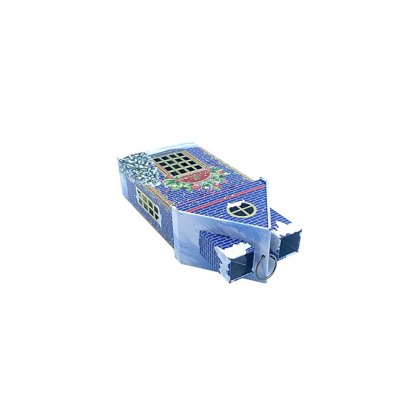 Picture of Christmas house shape tinplate box custom foreign trade export deposit iron can special-shaped iron box