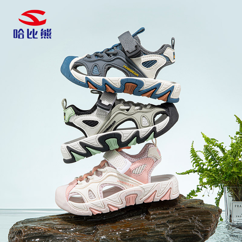 Habi Bear Summer Boys Baotou Sandals Beach sneaker Girls Hollow Velcro Casual Shoes Factory Outlet